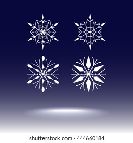 Snowflake sign icons, vector illustration. Flat design style