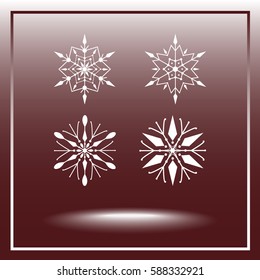Snowflake sign icons, vector illustration. Flat design style