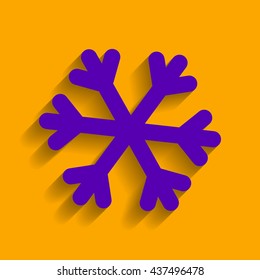 Snowflake sign illustration. Flat style black icon on white.