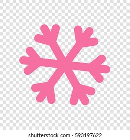 Snowflake sign illustration. Vector. Cyclamen icon on transparent background.