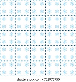 Snowflake sign in square of polka. Snow flake sign. Colorful template for prints, textiles, card, label. Template for prints, card, poster. Isolated design graphic element. Flat vector illustration