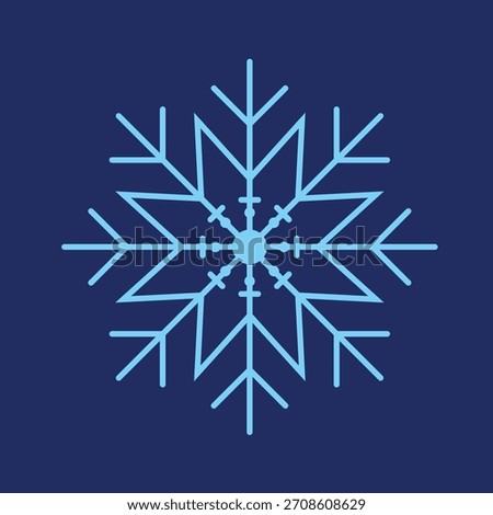 snowflake sign symbol , winter sign symbol , X-mas holiday festival sign symbol decoration vector in blue background triangle shape with blue lines