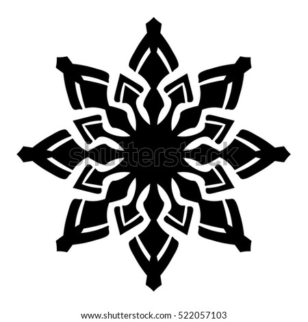 Snowflake Silhouette Stock Vector (Royalty Free) 522057103 - Shutterstock