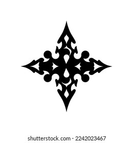 Snowflake silhouette, black vector icon isolated on white background