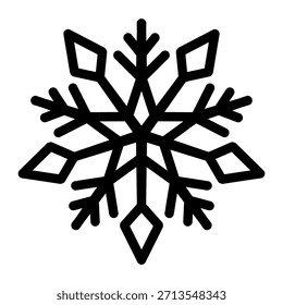 Snowflake silhouette. Clip art, vector image isolated on a white background. Graphic element for design. Tattoo, stamp
