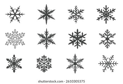 Snowflake silhouette, Snowflake clipart, Snowflake vector, Snowflake icon.
