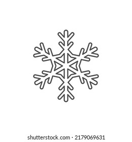 Icono de silueta de copo de nieve. Esquema de esténcil de flauta de nieve