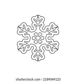 Snowflake silhouette icon. Snow flake stencil blueprint
