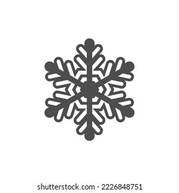 Snowflake silhouette icon. Snow flake stencil blueprint