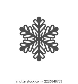 Snowflake silhouette icon. Snow flake stencil blueprint