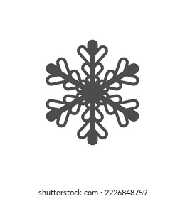 Icono de silueta de copo de nieve. Esquema de esténcil de flauta de nieve