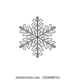 Icono de silueta de copo de nieve. Esquema de esténcil de flauta de nieve
