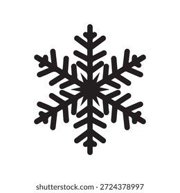 Ilustración vectorial de icono de silueta de copo de nieve