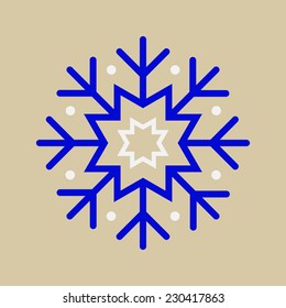 Snowflake silhouette on light beige background.