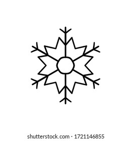 Snowflake - Silhouette - Ready for Print - Isolated on White