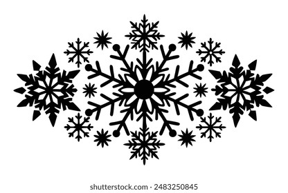Snowflake Silhouette  vector Art Deaign