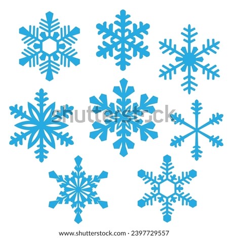 Snowflake silhouette vector cartoon illustration