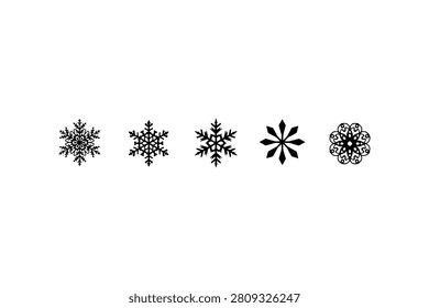 Snowflake Silhouette Vector Collection Set