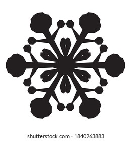
Снежинка силуэт. Снежинка вектор. Снежинка контур. Snowflake silhouette. Vector drawing for New Year's design.