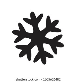 Snowflake silhouette vector snow symbol sign