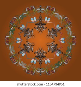 Snowflake simple. Abstract wallpaper, wrapping decoration. Symbol of winter, Merry Christmas holiday, Happy New Year celebration Vector illustration. Snow on colorful background.