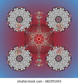 Snowflake simple. Abstract wallpaper, wrapping decoration. Symbol of winter, Merry Christmas holiday, Happy New Year celebration Vector illustration. 