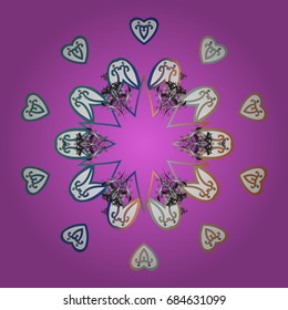 Snowflake simple. Abstract wallpaper, wrapping decoration. Symbol of winter, Merry Christmas holiday, Happy New Year celebration Vector illustration. Snow on colorful background.