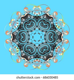 Snowflake simple. Abstract wallpaper, wrapping decoration. Symbol of winter, Merry Christmas holiday, Happy New Year celebration Vector illustration. Snow on colorful background.