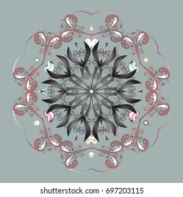 Snowflake simple. Abstract wallpaper, wrapping decoration. Symbol of winter, Merry Christmas holiday, Happy New Year celebration Vector illustration. Snow on colorful background.