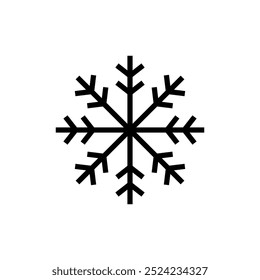 Snowflake simple black line icons. Vector snow. Snowflake set. Snowflake icon.