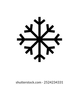 Iconos de línea negra simples de Snowflake. Vector de nieve. Conjunto de copo de nieve. Icono de copo de nieve.