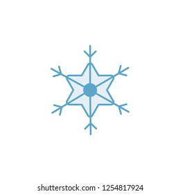 Snowflake. Simple hand drawn color element illustration. Snowflake outline symbol design from Christmas set