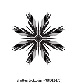 Snowflake simple icon isolated on white background for winter design and decoration
