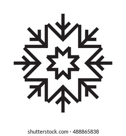 Snowflake simple icon isolated on white background for winter design and decoration