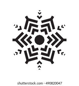 Snowflake simple icon isolated on white background for winter design and decoration