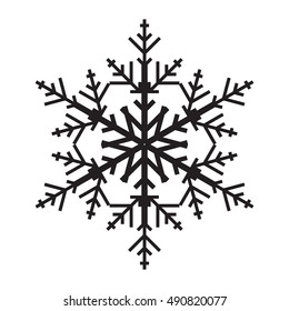 Snowflake simple icon isolated on white background for winter design and decoration