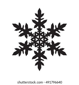 Snowflake simple icon isolated on white background for winter design and decoration