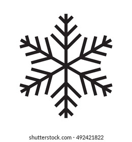 Snowflake simple icon isolated on white background for winter design and decoration