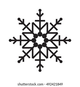 Snowflake simple icon isolated on white background for winter design and decoration