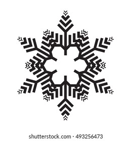 Snowflake simple icon isolated on white background for winter design and decoration
