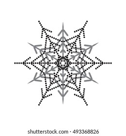 Snowflake simple icon isolated on white background for winter design and decoration