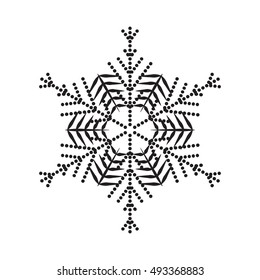 Snowflake simple icon isolated on white background for winter design and decoration