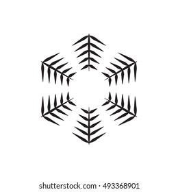 Snowflake simple icon isolated on white background for winter design and decoration