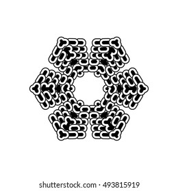 Snowflake simple icon isolated on white background for winter design and decoration