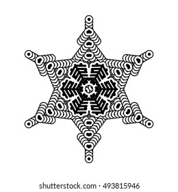 Snowflake simple icon isolated on white background for winter design and decoration