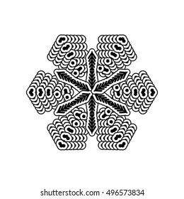 Snowflake simple icon isolated on white background for winter design and decoration