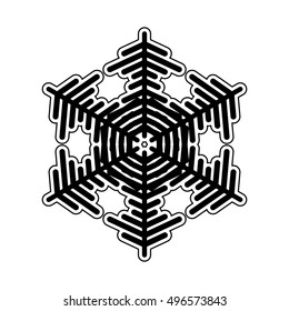 Snowflake simple icon isolated on white background for winter design and decoration