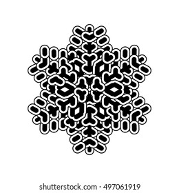 Snowflake simple icon isolated on white background for winter design and decoration