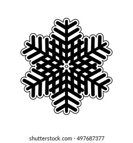 Snowflake simple icon isolated on white background for winter design and decoration