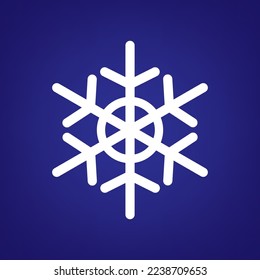 Snowflake simple icon over blue background illustration